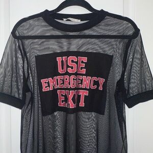 Pull&Bear Black Mesh Top